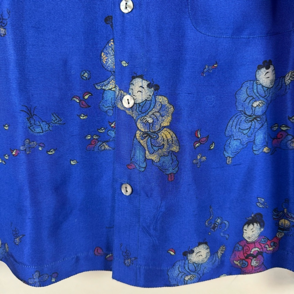 Chico's Design‎ VTG Button-up Blouse Women Size Large Asian-Inspired 100% Silk - Picture 5 of 13